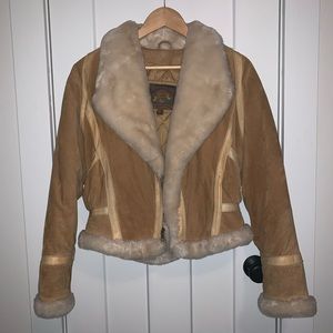 Vintage Suede Leather Cropped Jacket